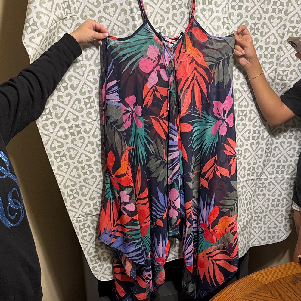 Jessica Simpson Multicolor Tropical Swim Coverup